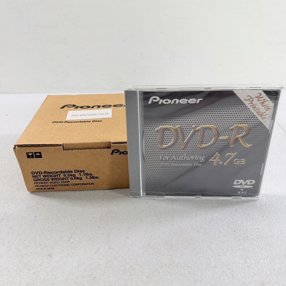 NEW 5 Pack PIONEER DVS-R4700SP DVD-R Discs for Authoring 4.7GB White Printable